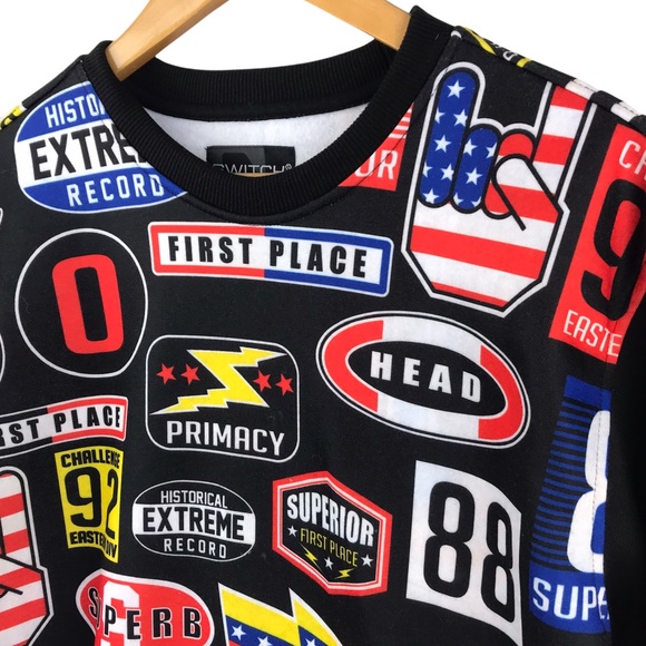 Switch Remarkable Men's Black Logo Crew Neck Pullover - Picture 3 of 6